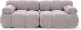 Sofa modułowa dwuosobowa, tkanina welurowa Salvador, Szary, Selia