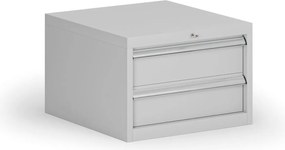 Kontener warsztatowy do zawieszenia G8, 2x szuflada, 560 x 600 x 383 mm, szary