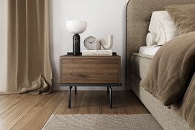 Szafka nocna Zenar z szufladą 50 cm - orzech elegant / czarny