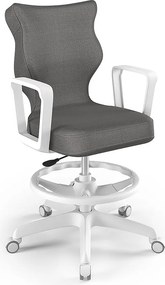 Krzesło obrotowe dla nastolatka Norm White rozmiar 5 (146-176,5 cm) z podnóżkiem