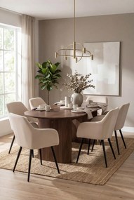 Zestaw 4 beżowych krzeseł tapicerowanych welurem - Terviso 2X