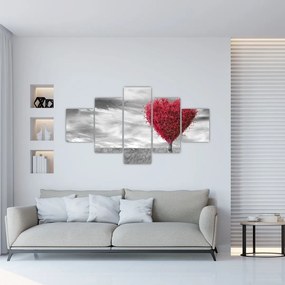 Obraz - serce z koroną drzewa (125x70 cm)