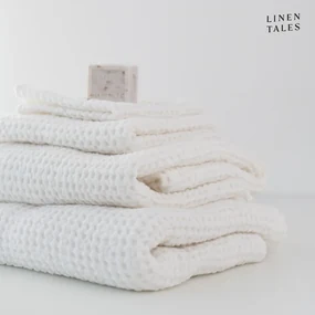 Białe ręczniki zestaw 3 szt. Honeycomb – Linen Tales