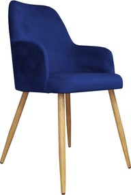 Krzesło WESTA tkanina Welur noga metalowa elegancki styl loftowy : Kolor nogi - Dąd stożek, Kolor tkaniny - VELVET - MG16, Typ siedziska - Siedzisko stałe