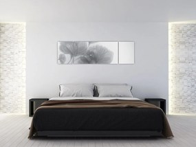 Obraz kwiatów w odcieniach szarości (170x50 cm)