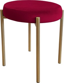 Taboret DIOR stelaż metalowy tkanina Welur : Kolor Stelaża - Złoty, Kolor tkaniny - VELVET - MG31, Typ tkaniny - Velvet