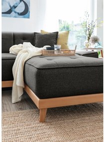 Ciemnoszara rozkładana sofa w kształcie litery "U" Miuform Dazzling Daisy, lewostronna