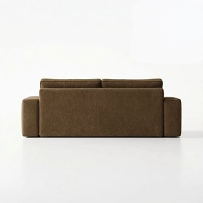 Sofa z Funkcją Spania CAMELIA Brązowa Boucle Nowoczesna