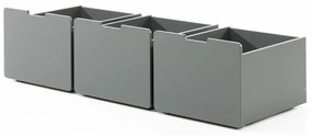 Szare szuflady pod łóżko dziecięce 3 szt. Pino – Vipack