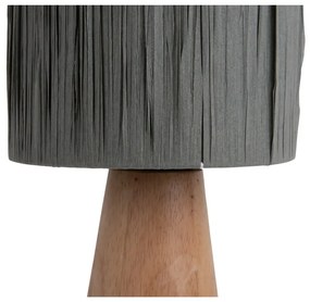 Szaro-naturalna lampa stołowa z kloszem z plecionki papierowej (wys. 33 cm) Sheer Cone – Leitmotiv