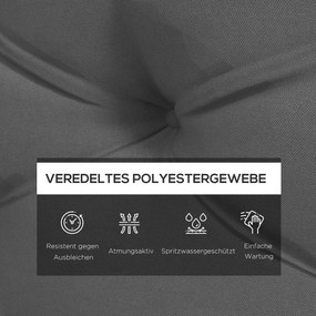 Outsunny Poduszka do Siedzenia Poduszki do Siedziska, Z Poduszki z Guzikami, 120 x 80 x 12 cm, Szary