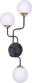 Czarny kinkiet z trzema kloszami - 3X S854 G6-P43