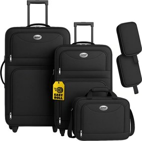 Zestaw walizek TRAVEL, 5-częściowy, czarna Monzana