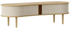 Beżowa szafka pod TV w dekorze dębu 140x40 cm Audacious – UMAGE
