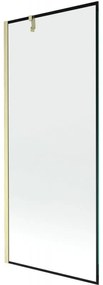 Mexen Next parawan nawannowy 1-skrzydłowy 80 x 150 cm, czarna ramka, złoty szczotkowany - 895-080-000-00-70-55