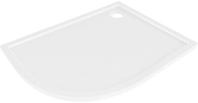 Mexen Flow brodzik półokrągły asymetryczny slim lewy 100 x 80 cm, biały połysk - 46Q108010L