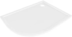 Mexen Flow brodzik półokrągły asymetryczny slim lewy 100 x 80 cm, biały połysk - 46Q108010L