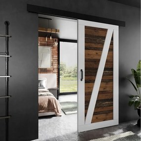 Drzwi przesuwne PALADIO 3 z maskownicą biały i old style 60