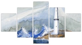 Obraz malowania latarni morskiej (125x70 cm)