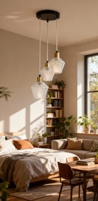 Nowoczesna lampa wisząca z trzema punktami światła - 18X połysk D272 W4-A81