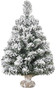 HOMCOM Mini sztuczna choinka 60 cm z efektem śniegu, 67 gałązek — idealna na stół i do biura | Aosom PL