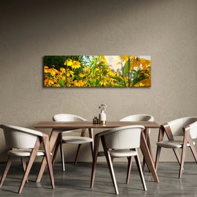 Obraz żółtych kwiatów (170x50 cm)