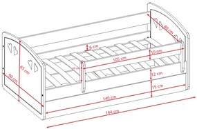 Łóżko dla dziewczynki z materacem Nolia 3X 80x140 Oxel 9X