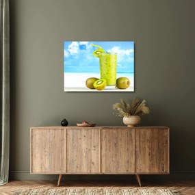 Obraz na szkle - smoothie z kiwi (70x50 cm)