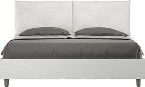 Łóżko bez stelaża 160x200 Frassino biała poduszkami sztucznej skóry biały Egos Appia