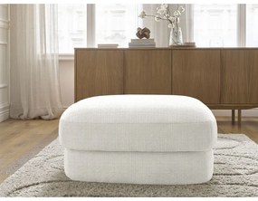 Biały podnóżek z tkaniny szenilowej Leonore – Bobochic Paris