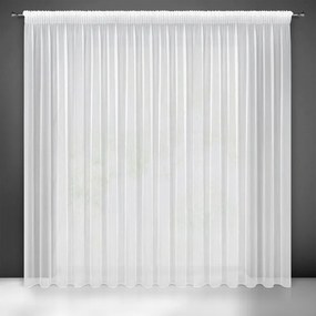 Firana biała gotowa na taśmie delikatne prążki deszczyk 350x270 cm