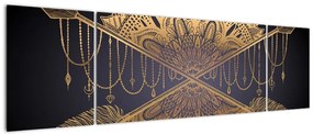 Obraz - Złota mandala ze strzałkami (170x50 cm)