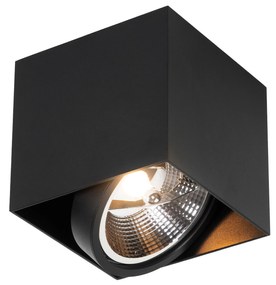 Designerski reflektor czarny kwadratowy AR111 - BoxDesignerski Oswietlenie wewnetrzne