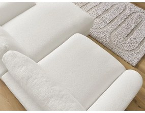 Biały narożnik z materiału bouclé (prawostronny/z szezlongiem) Leonore – Bobochic Paris