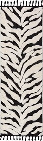 Czarno-biały chodnik 80x300 cm Esra Zebra – Flair Rugs