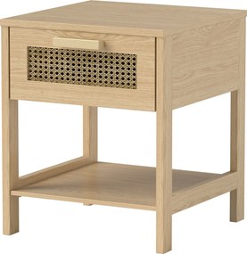 HOMCOM Stolik Nocny, Szafka Nocna, Stolik boczny z Szufladą, MDF 40 x 40 x 48,4 cm