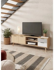 Szafka pod TV z drewna sosnowego 180x53 cm Elfa – Marckeric