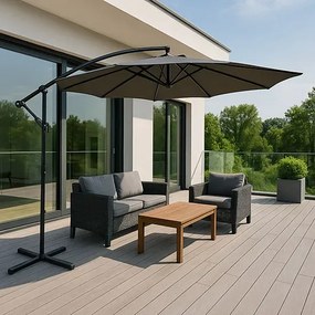 Szary okrągły parasol na taras F3-W16