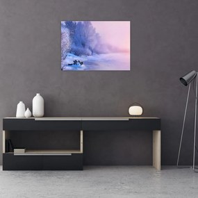 Obraz - Zamarznięta rzeka (70x50 cm)