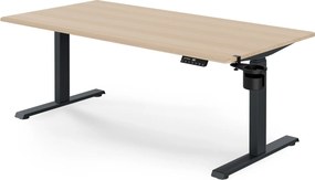 Biurko elektryczne z regulacją wysokości ergonomiczne antracytowe/dąb sonoma,1600x800 mm: ARIA
