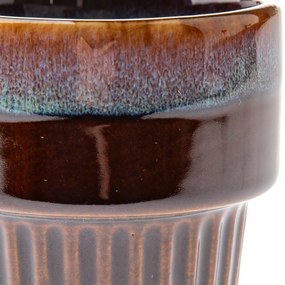 Zestaw 4 kubków ceramicznych Rustik 100 ml, ciemnobrązowy