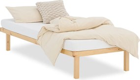 Drewniane łóżko 90x200 cm naturalne