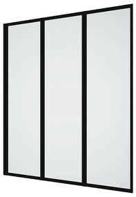 Ścianka nawannowa  składana z metalu w kolorze matowym czarnym w industrialnym stylu – 120 × 140 cm – DISTRICT