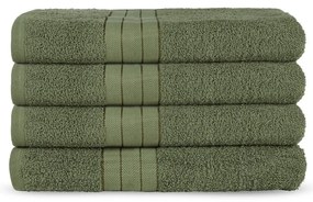 Ciemnozielone bawełniane ręczniki zestaw 4 szt. frotte 50x100 cm – Good Morning