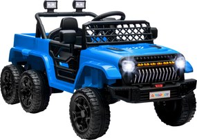 AIYAPLAY 12V Elektryczny Samochód dla Dzieci, z Przyczepą, Oświetleniem LED, Muzyką i Klaksonem, dla Dzieci w Wieku 3-8 Lat, Jasnoniebieski