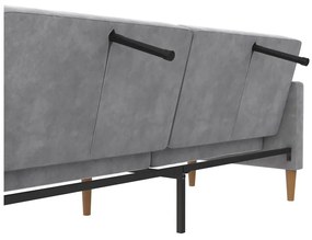 Jasnoszara aksamitna rozkładana sofa 207 cm Lilly – Støraa