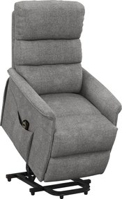 HOMCOM Fotel relaksacyjny z funkcją wstawania regulowane oparcie i podnóżek do 120 kg szary 66x90x96 cm | Aosom PL