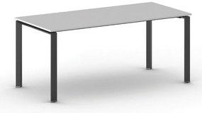 Stół konferencyjny do biura PRIMO INFINITY, 180x90 cm, czarna podstawa, szary