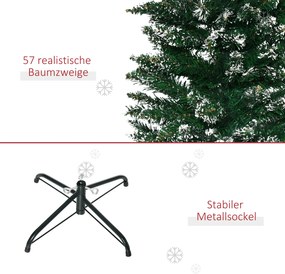 HOMCOM Choinka 190 cm, bardzo realistyczna, 570 gałęzi, niepalna, stabilna podstawa, Zielony | Aosom PL