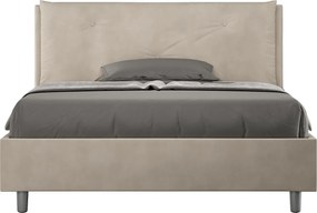 Łóżko bez stelaża tapicerowane 140x190 microfibra piaskowy Appia Large